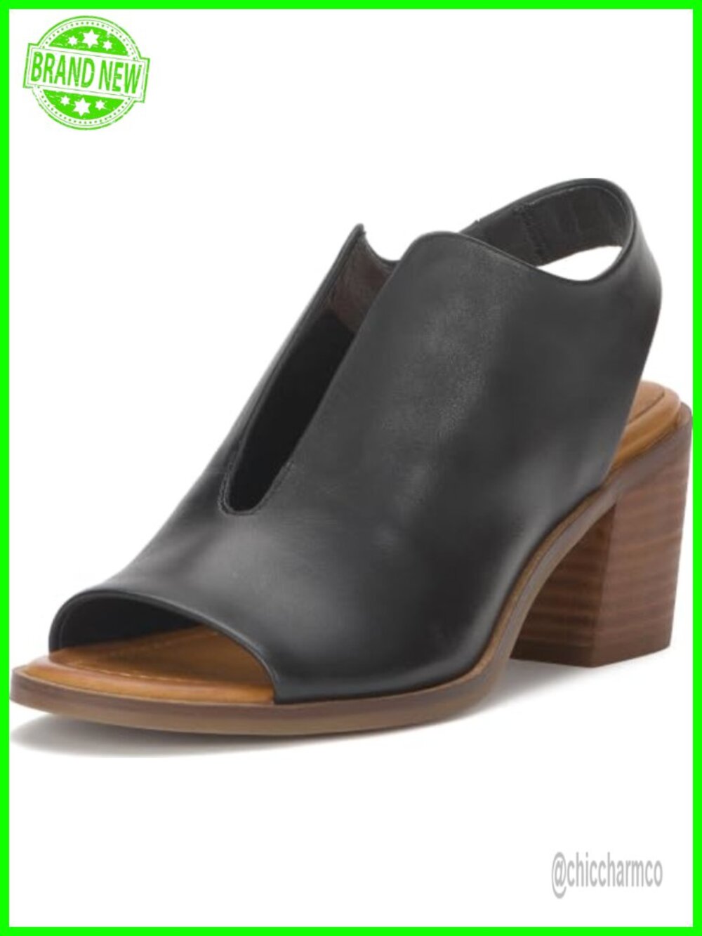 Lucky Brand Rhazy Leather High Heel Slingback Sandal Wedge Pump